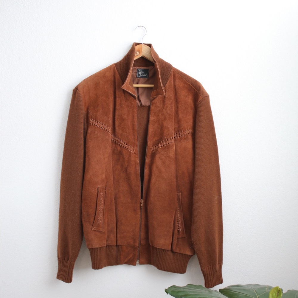 Alan Stuart Camel Leather Jacket Sz: XL